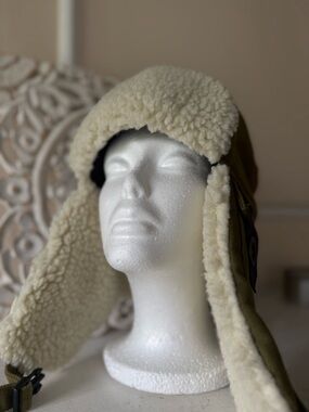 Stetson Trapper Hat Green with Cream Sherpa Trim